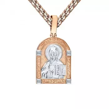 Золотая подвеска с бриллиантами "Господь Вседержитель"