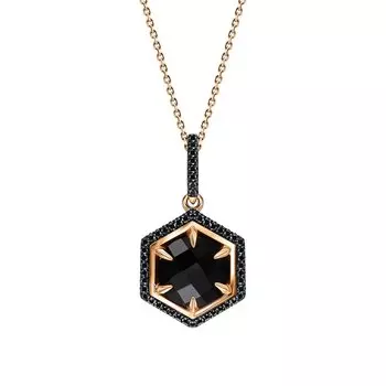 Золотая подвеска с бриллиантами и агатом