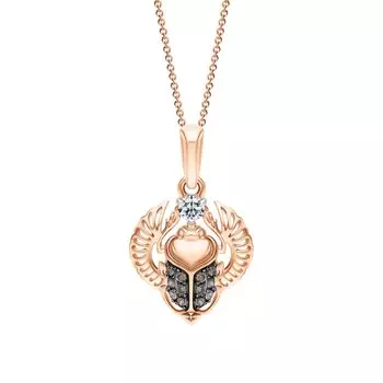 Золотая подвеска с бриллиантами и бриллиантами коньячными природными