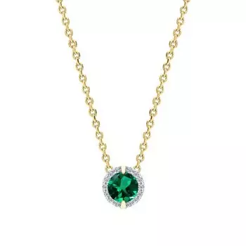 Золотая подвеска с бриллиантами и изумрудом