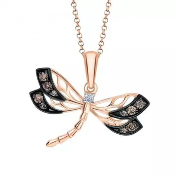 Золотая подвеска с бриллиантами коньячными природными