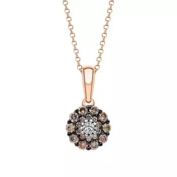 Золотая подвеска с бриллиантами коньячными природными