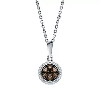 Золотая подвеска с бриллиантами коньячными природными