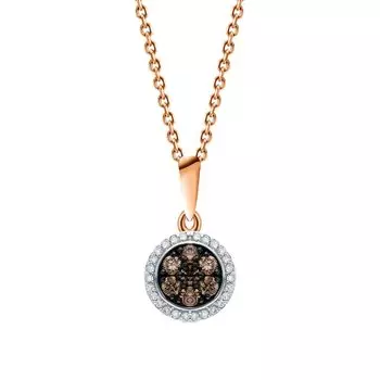 Золотая подвеска с бриллиантами коньячными природными