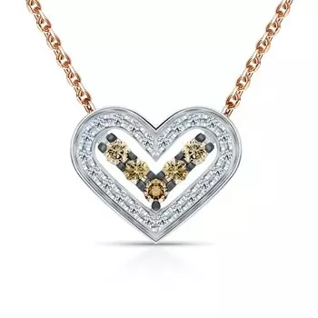 Золотая подвеска с бриллиантами коньячными природными