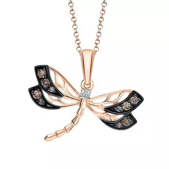 Золотая подвеска с бриллиантами коньячными природными