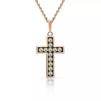 Золотая подвеска с бриллиантами коньячными природными