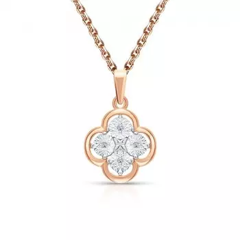 Золотая подвеска с бриллиантами природными