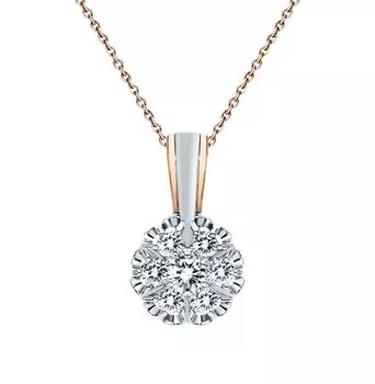 Золотая подвеска с бриллиантами природными