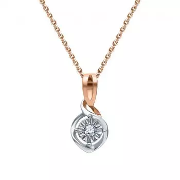 Золотая подвеска с бриллиантами природными