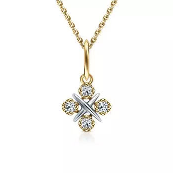 Золотая подвеска с бриллиантами природными