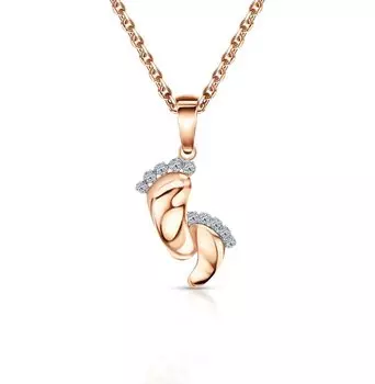 Золотая подвеска с бриллиантами природными