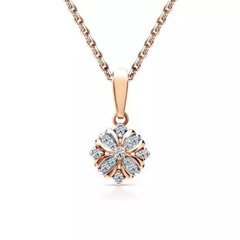 Золотая подвеска с бриллиантами природными