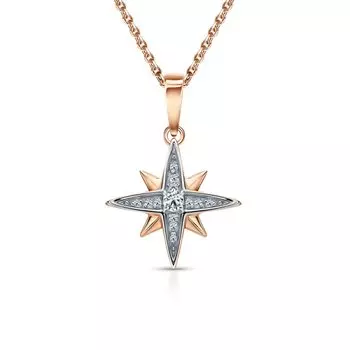 Золотая подвеска с бриллиантами природными