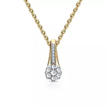 Золотая подвеска с бриллиантами природными