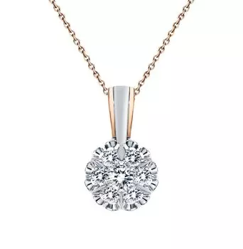 Золотая подвеска с бриллиантами природными