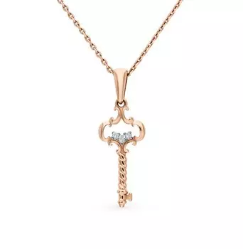 Золотая подвеска с бриллиантами природными