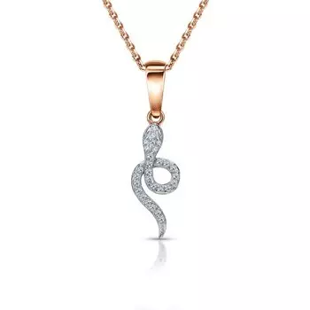 Золотая подвеска с бриллиантами природными