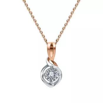 Золотая подвеска с бриллиантами природными