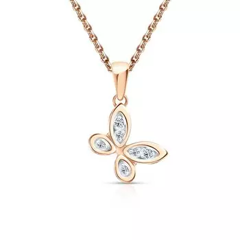 Золотая подвеска с бриллиантами природными