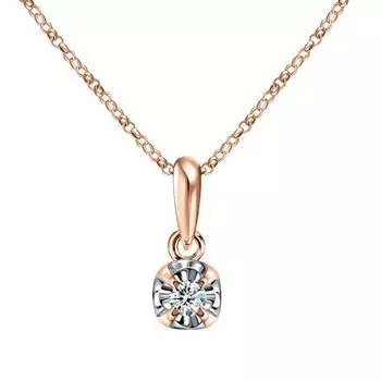 Золотая подвеска с бриллиантами природными