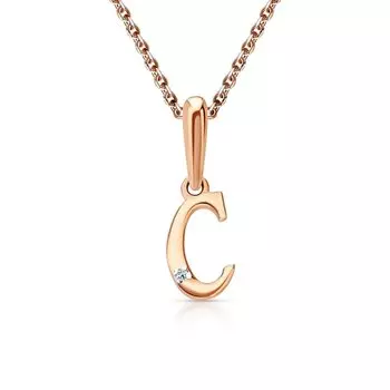 Золотая подвеска с бриллиантами природными