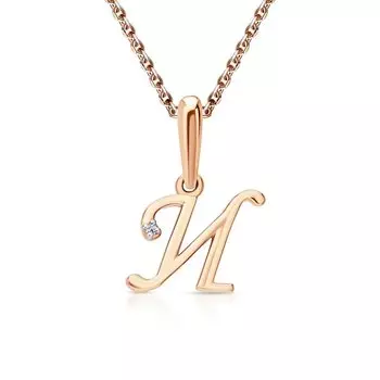 Золотая подвеска с бриллиантами природными