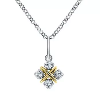 Золотая подвеска с бриллиантами природными