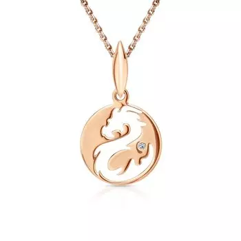 Золотая подвеска с бриллиантами природными