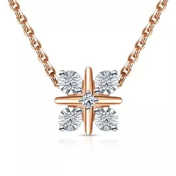 Золотая подвеска с бриллиантами природными