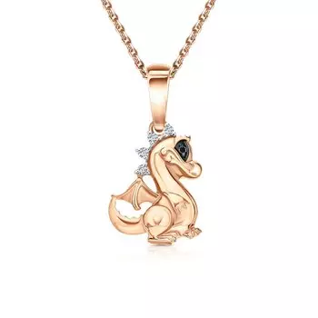 Золотая подвеска с бриллиантами природными