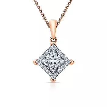 Золотая подвеска с бриллиантами природными и эмалью