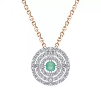 Золотая подвеска с бриллиантами природными и изумрудами природными