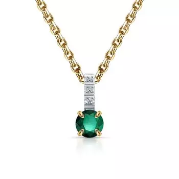 Золотая подвеска с бриллиантами природными и изумрудами природными