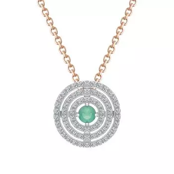 Золотая подвеска с бриллиантами природными и изумрудами природными