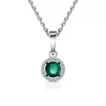 Золотая подвеска с бриллиантами природными и изумрудами природными