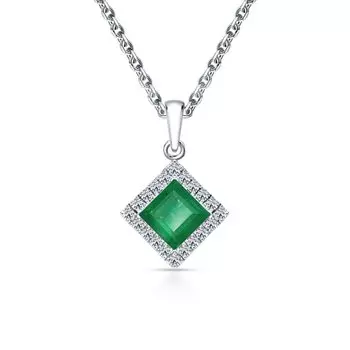 Золотая подвеска с бриллиантами природными и изумрудами природными