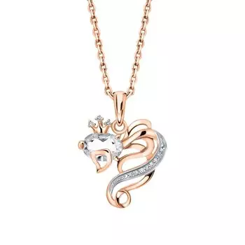 Золотая подвеска с бриллиантами природными и кварцами природными