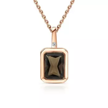 Золотая подвеска с бриллиантами природными и кварцами природными