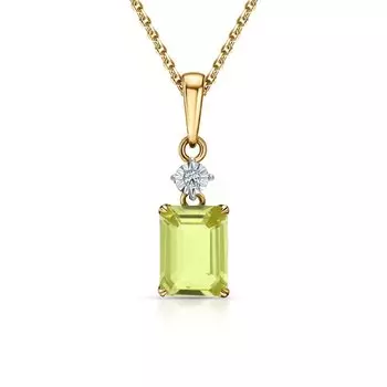 Золотая подвеска с бриллиантами природными и кварцами природными