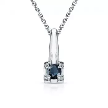 Золотая подвеска с бриллиантами природными и сапфирами природными