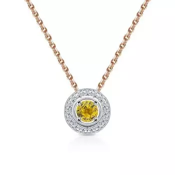 Золотая подвеска с бриллиантами природными и сапфирами природными