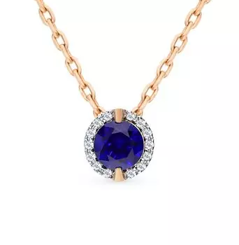 Золотая подвеска с бриллиантами природными и сапфирами выращенными