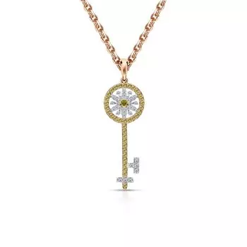 Золотая подвеска с бриллиантами природными и сапфирами природными