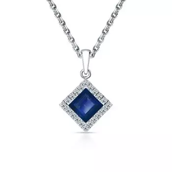 Золотая подвеска с бриллиантами природными и сапфирами природными