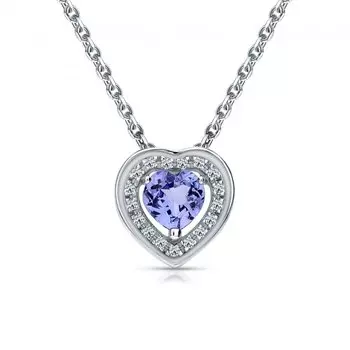 Золотая подвеска с бриллиантами природными и танзанитами природными