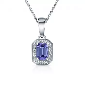 Золотая подвеска с бриллиантами природными и танзанитами природными