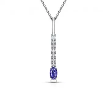 Золотая подвеска с бриллиантами природными и танзанитами природными