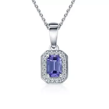 Золотая подвеска с бриллиантами природными и танзанитами природными