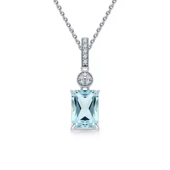 Золотая подвеска с бриллиантами природными и топазами природными